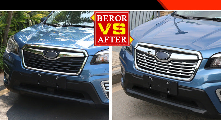 For 18-19 Subaru Forester Modified Front Middle Net Trim, Special Middle Net Electroplating Bright Strip Accessories