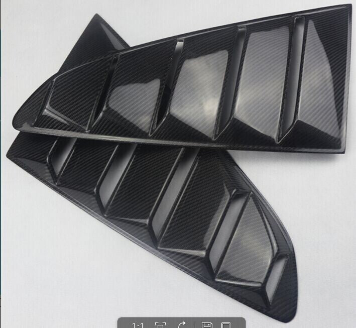 For 14-21 Ford Mustang Rear Window Carbon Fiber Blinds, Rear Side Window Blinds