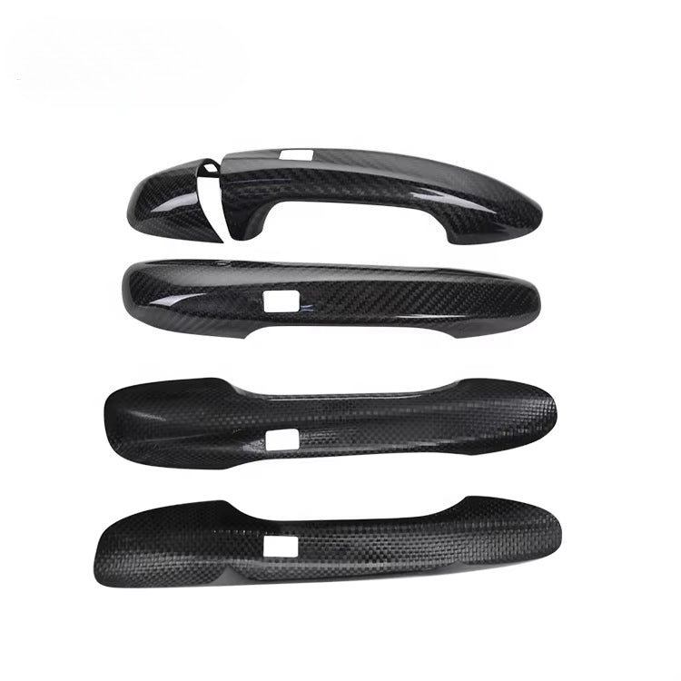 Real Dry Carbon Fiber 4Door Handle Cover Stick on With SA Holes Style for Mercedes Benz E Class W213 2016-2018