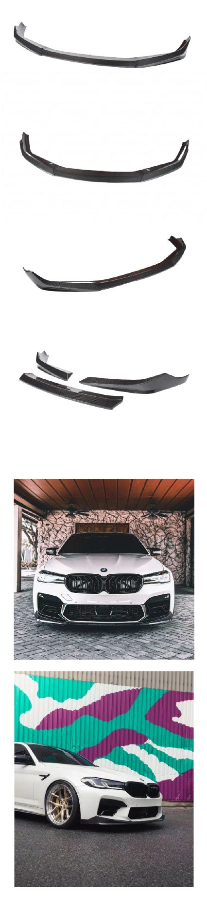 For BMW 5 Series F90 M5 Dry Carbon Fiber MP Front Lip Modified Carbon Fiber Front Spoiler P Rear Lip Accessories