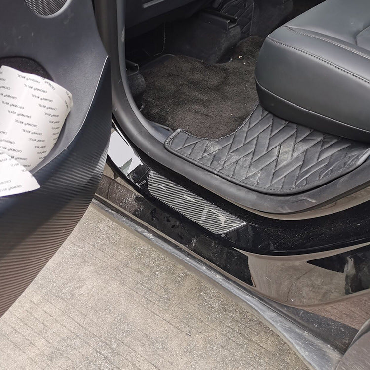For New Tesla Model Y Carbon Fiber Threshold Trim Model 3 Carbon Fiber Welcome Pedal Case
