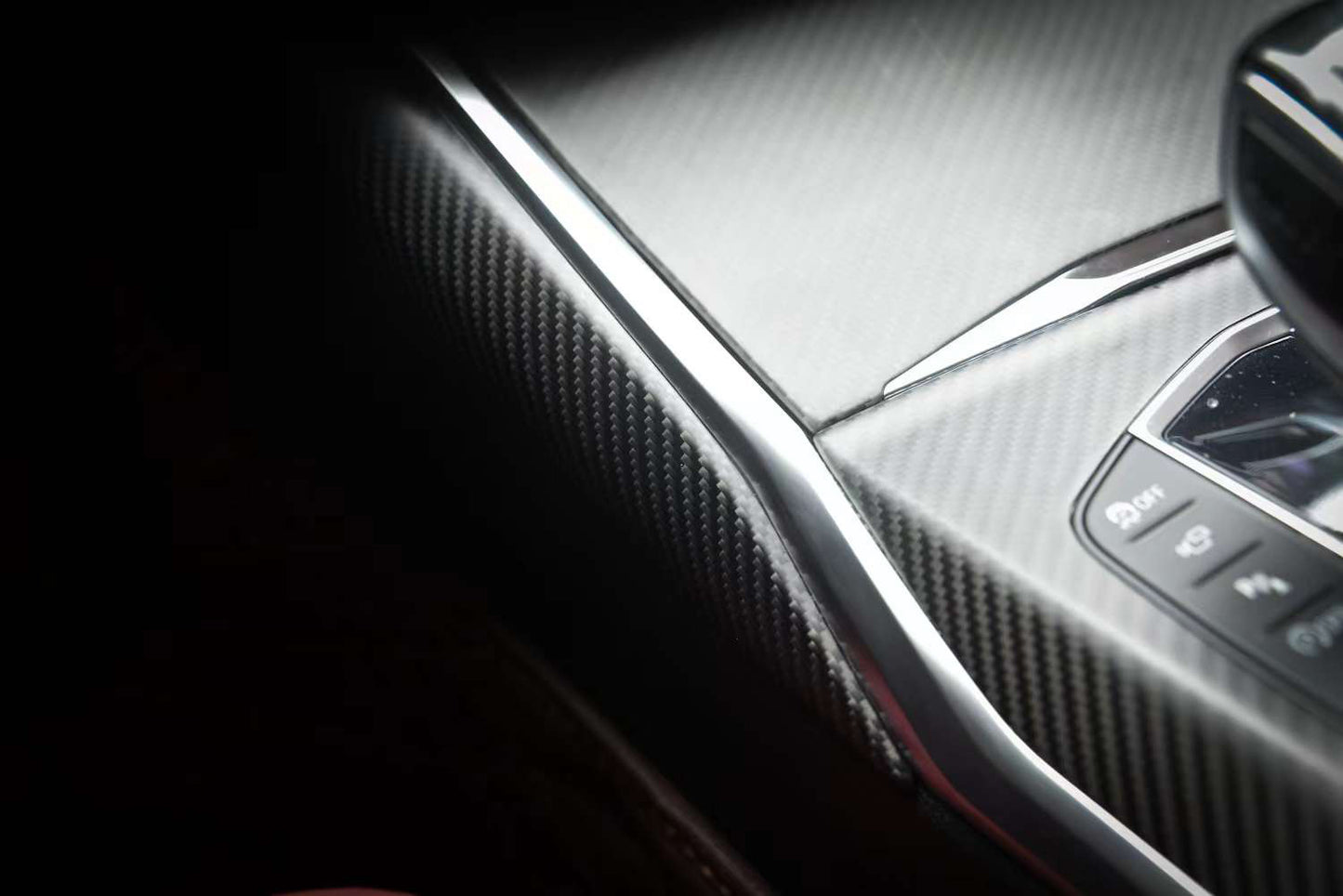 For BMW's New 3 Series G20 Carbon Fiber Interior G28 Dry Carbon Fiber Gear Frame Panel, Storage Box Protection