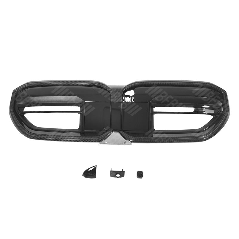 For BMW's New 5 Series G60 G68 Carbon Fiber Medium Mesh I5 Carbon Fiber Medium Mesh with Light Front Grille Modification