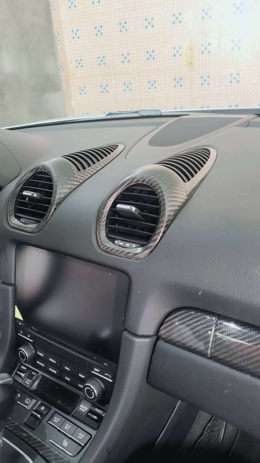 For Porsche Cayman 982 Carbon Fiber Interior 718 Carbon Fiber Dashboard Air Conditioning Out of trend trim