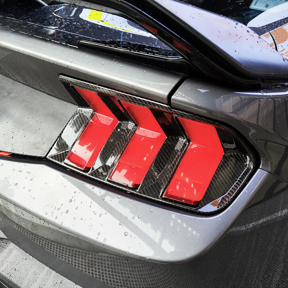 For 24 Ford Mustang Carbon Fiber Rear Taillight Cover Frame