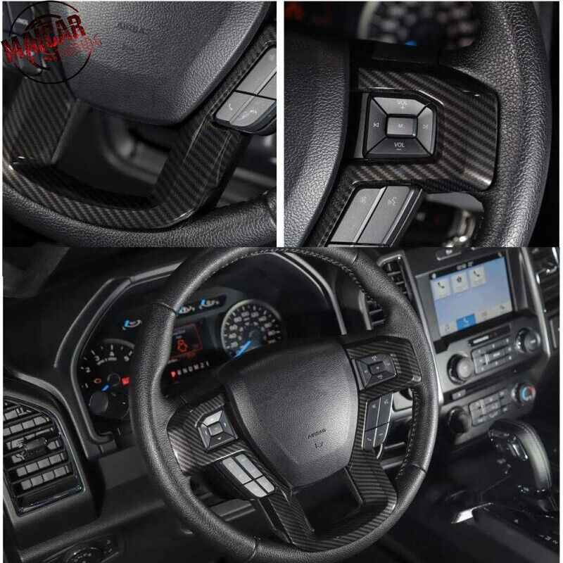 For Ford 15-19 F150 Carbon Fiber Integrated Steering Wheel Patch