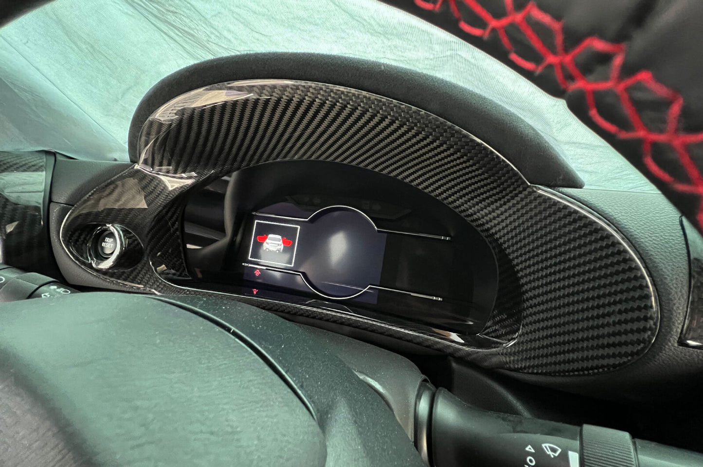 For Subaru BRZ Toyota GR86 Dry Carbon Fiber Speed Screen Instrument Panel Border