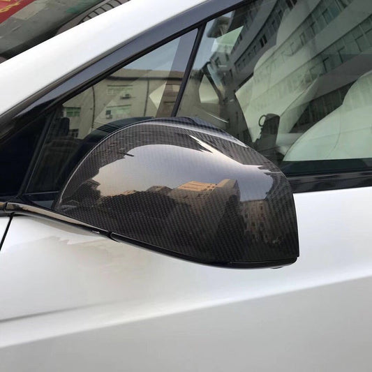 For 16-24 Tesla Tesla Model X Carbon Fiber Rearview Mirror Cover, Rearview Mirror Shell Mirror Cover Modification