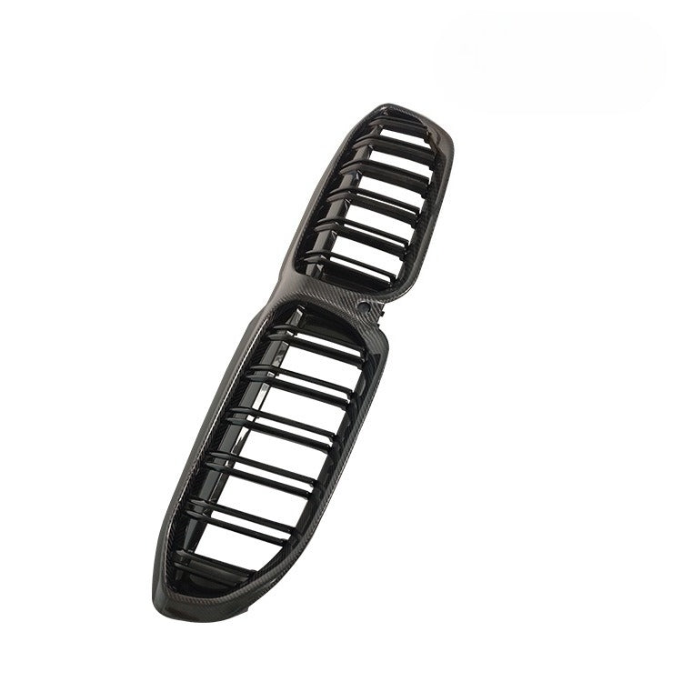 For BMW 3 Series G20 G28 Carbon Fiber Parallel Bar Bright Black Middle Mesh Carbon Fiber Front Air Intake Grille Double Kidney Middle Mesh