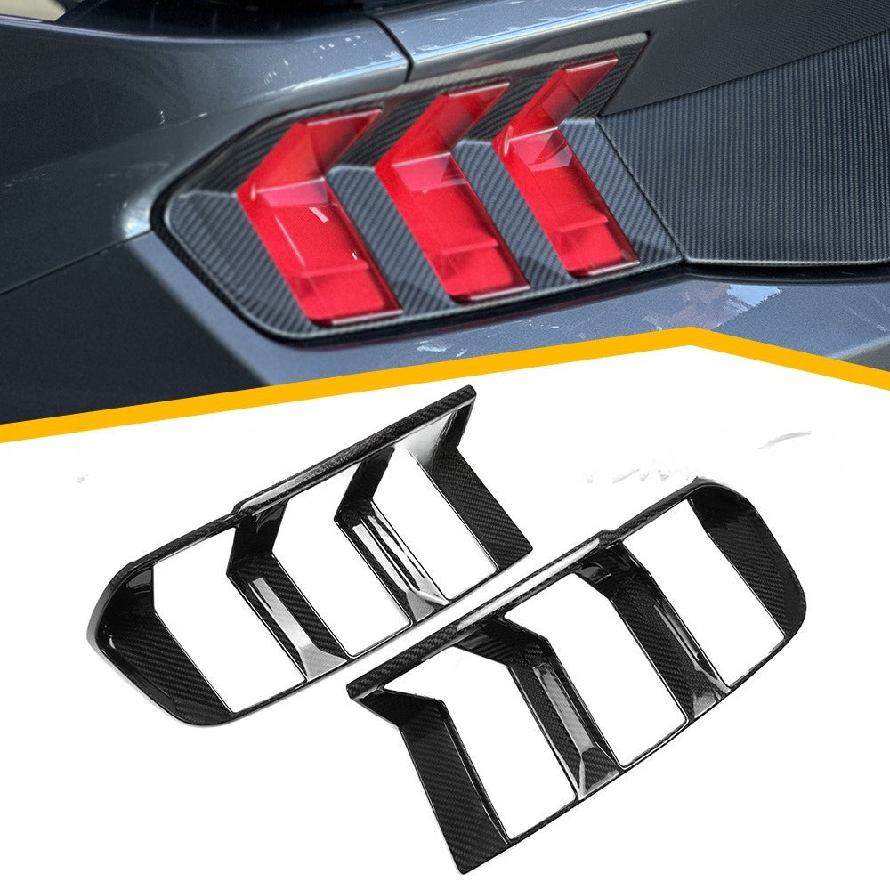 For 24 Mustang S650 GT Black Horse True Carbon Fiber Mustang Steering Taillight Frame Decoration