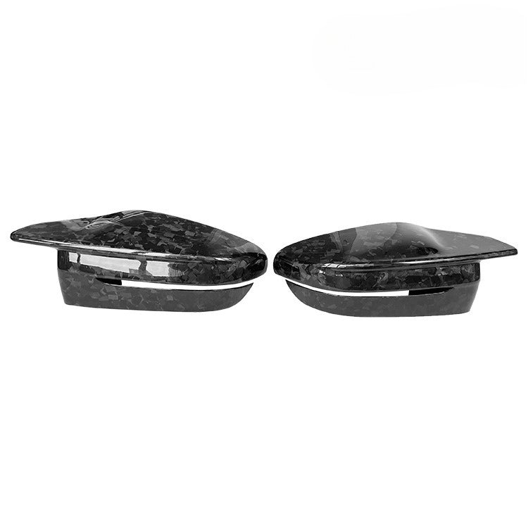 For BMW M3 G80 M4 G82 Marble Carbon Fiber Rearview Mirror Case, Left and Right Forged Rearview Mirror Cover