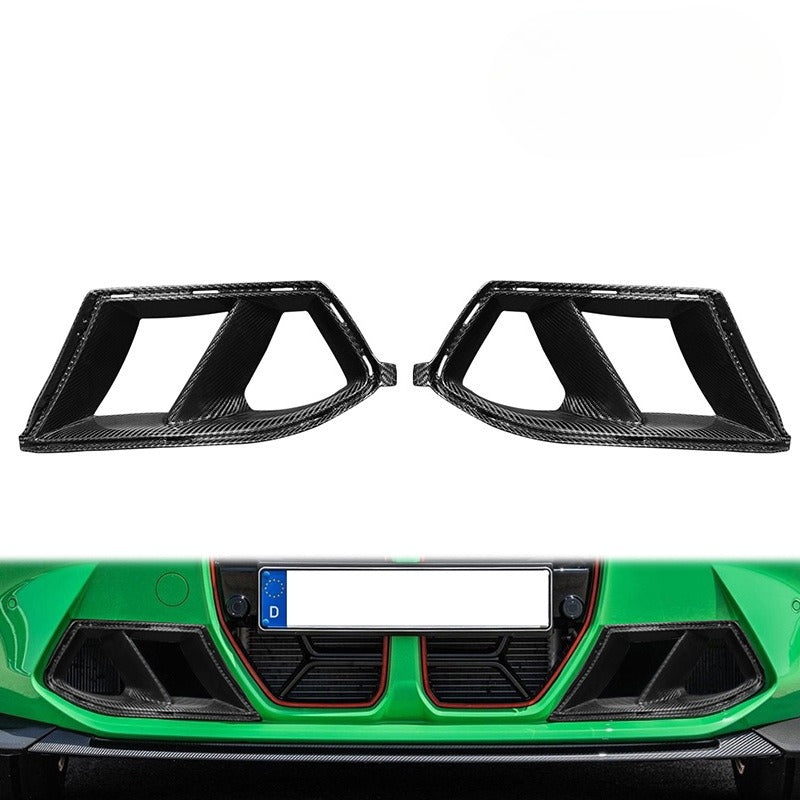 Suitable for BMW M3 G80 M4 G82 dry carbon fiber front bar trend carbon fiber front fog lamp air dissipation trend