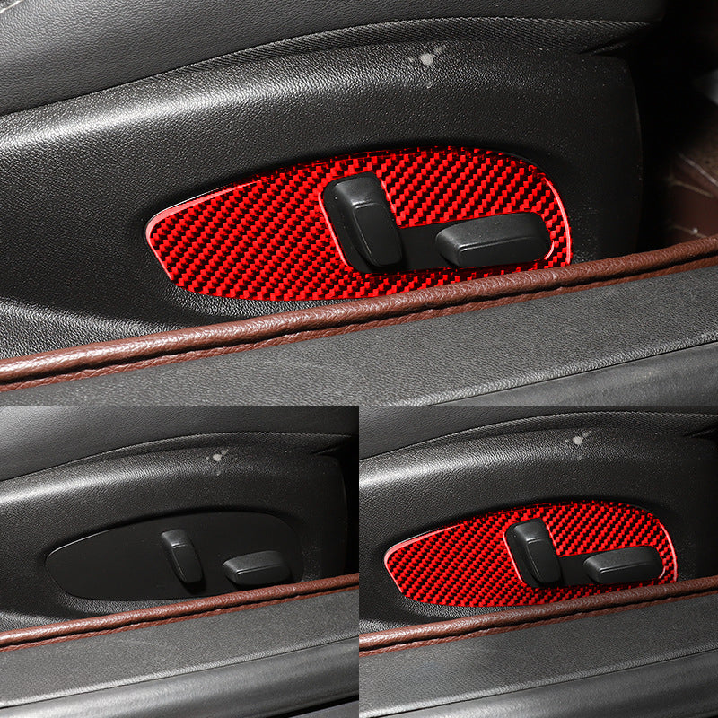 Suitable for Chevrolet Camaro Hornet Red Carbon Fiber Seat Adjustment Panel Decorative Interior Patch Modification