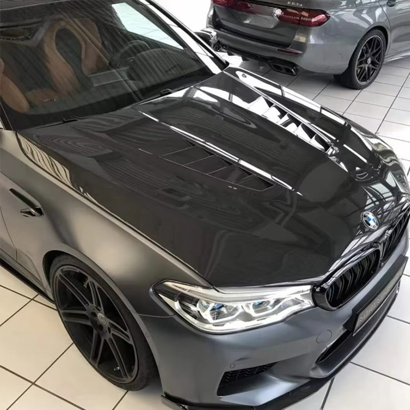 Car Exterior Tuning Accessories Front Bonnet Carbon Fiber Engine Hood Cover For Bmw M5 F90 V Style Engine Hoods