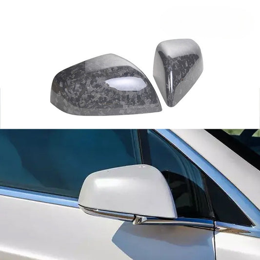 For 16-24 Tesla Tesla Model X Marble Rearview Mirror Cover, Rearview Mirror Cover with Reverse Edge