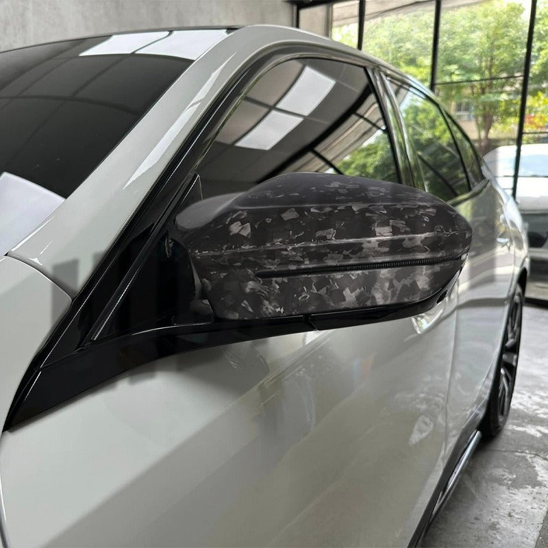 For 24-26 BMW 5 Series G60 G68 Dry Carbon Forged Horn Rearview Mirror Cover, Change To M Rearview Mirror Case