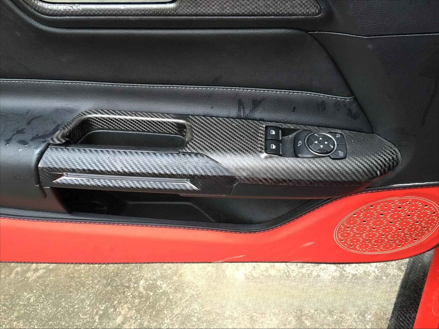For The Mustang Modified True Carbon Fiber Central Control Instrument Panel Cover To Decorate The Interior