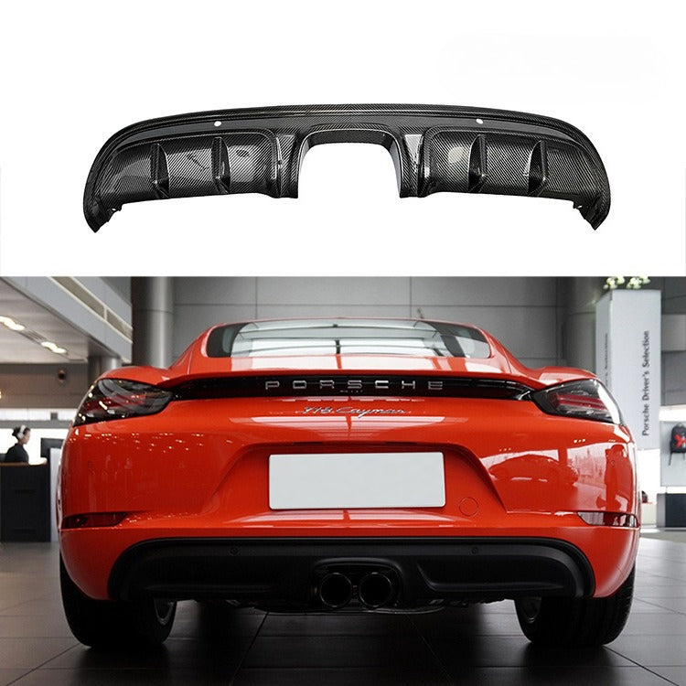 For Porsche Cayman 982 Carbon Fiber Rear Lip 718 Dry Carbon Rear Protective Bar Spoiler Replacement