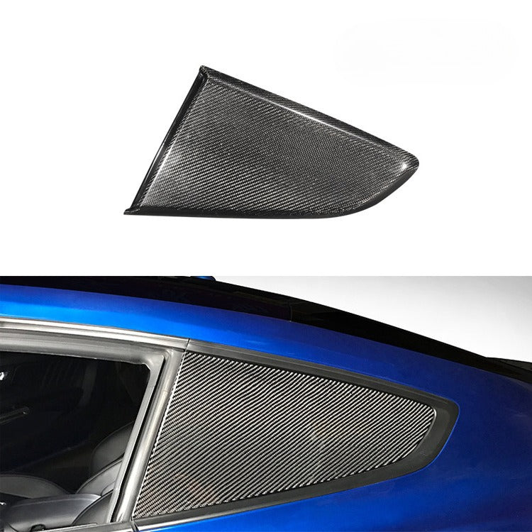 For Ford Mustang Carbon Fiber Louvers Mustang Rear Window Trim Panel Rear Louver Exterior Sticker