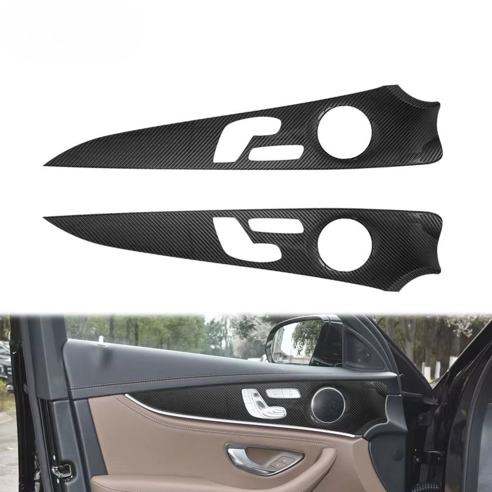 For Benz E-Class W213 Dry Carbon Fiber Inner Door 16-2021 Strip Panel Decor Trim