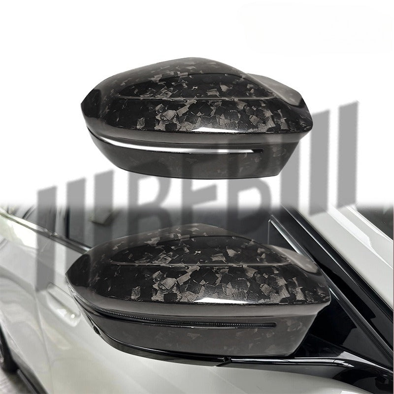 For 24-26 BMW 5 Series G60 G68 Dry Carbon Forged Horn Rearview Mirror Cover, Change To M Rearview Mirror Case