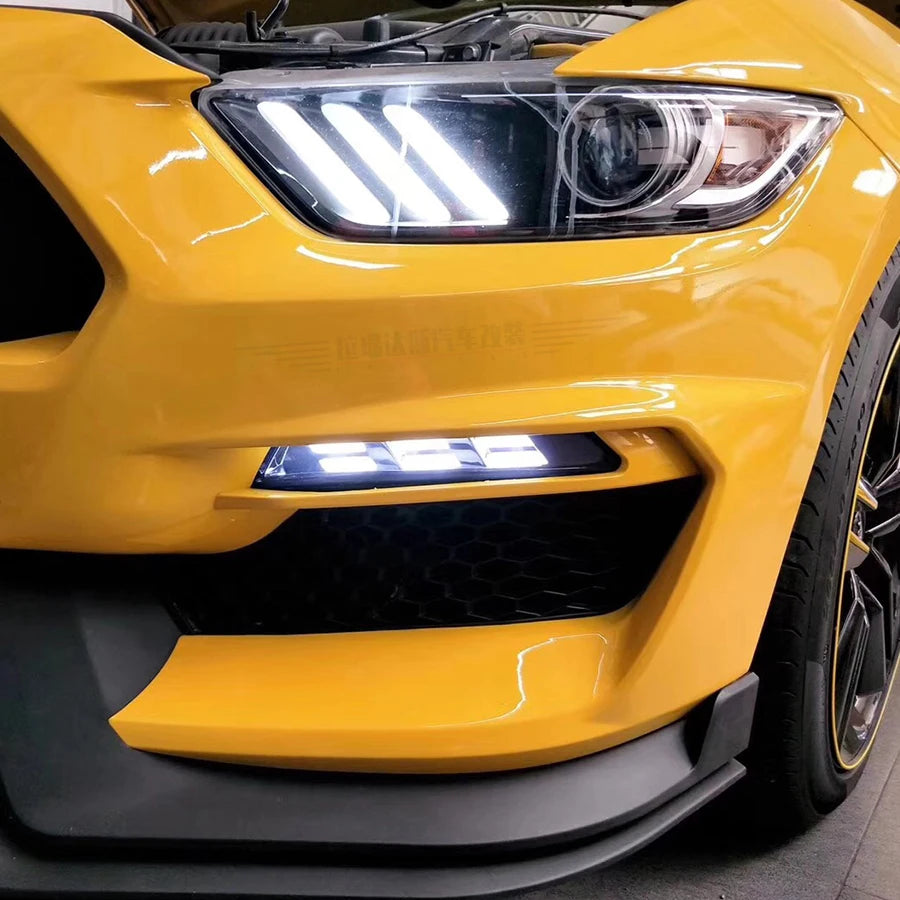 For Ford Mustang LED Turn Signals Signal Light White Running Lights Yellow Turn Signal Fits all 2015 2016 2017  Models Fog Lamp