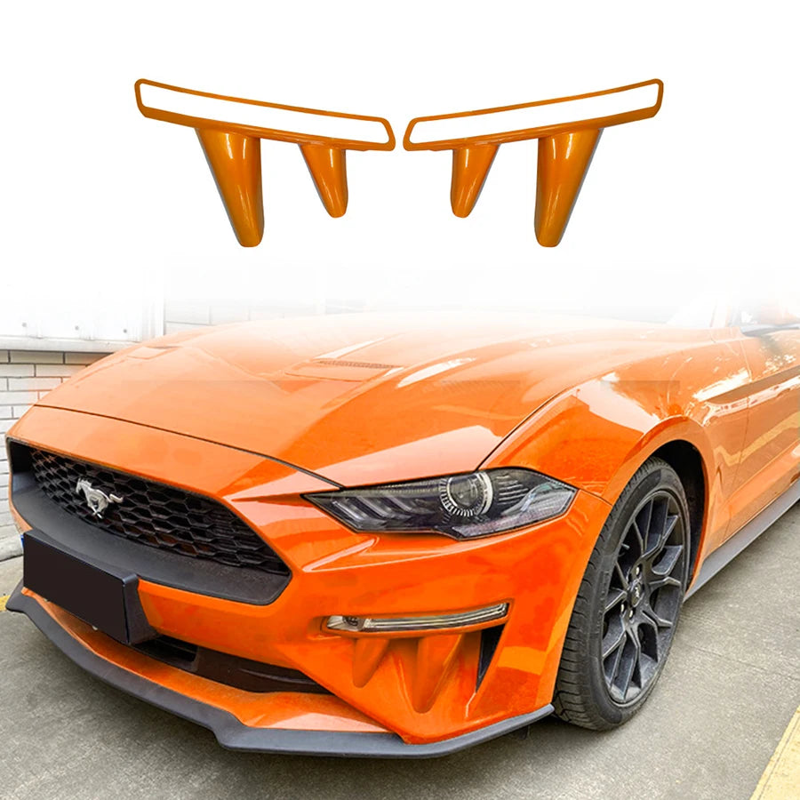 Front Bumper Winglets for Ford Mustang 2018-2023 Fog Lamp Decoration Canard Wing ABS Material Car Exterior Accessories Body Kit