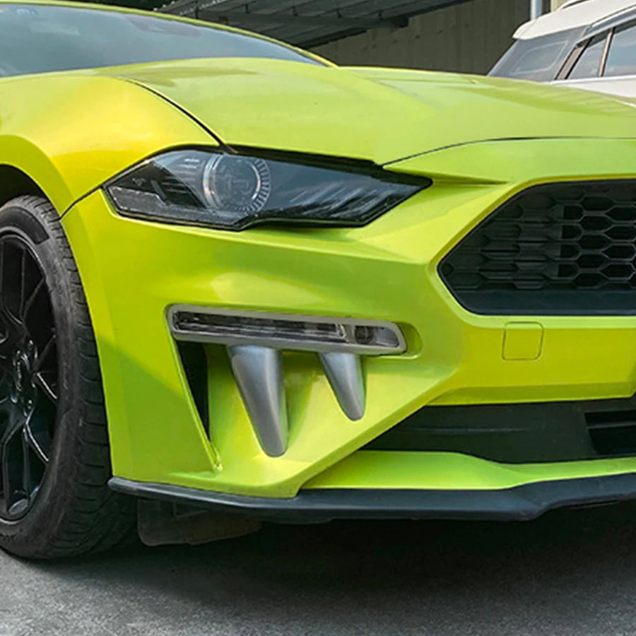 Front Bumper Winglets for Ford Mustang 2018-2023 Fog Lamp Decoration Canard Wing ABS Material Car Exterior Accessories Body Kit
