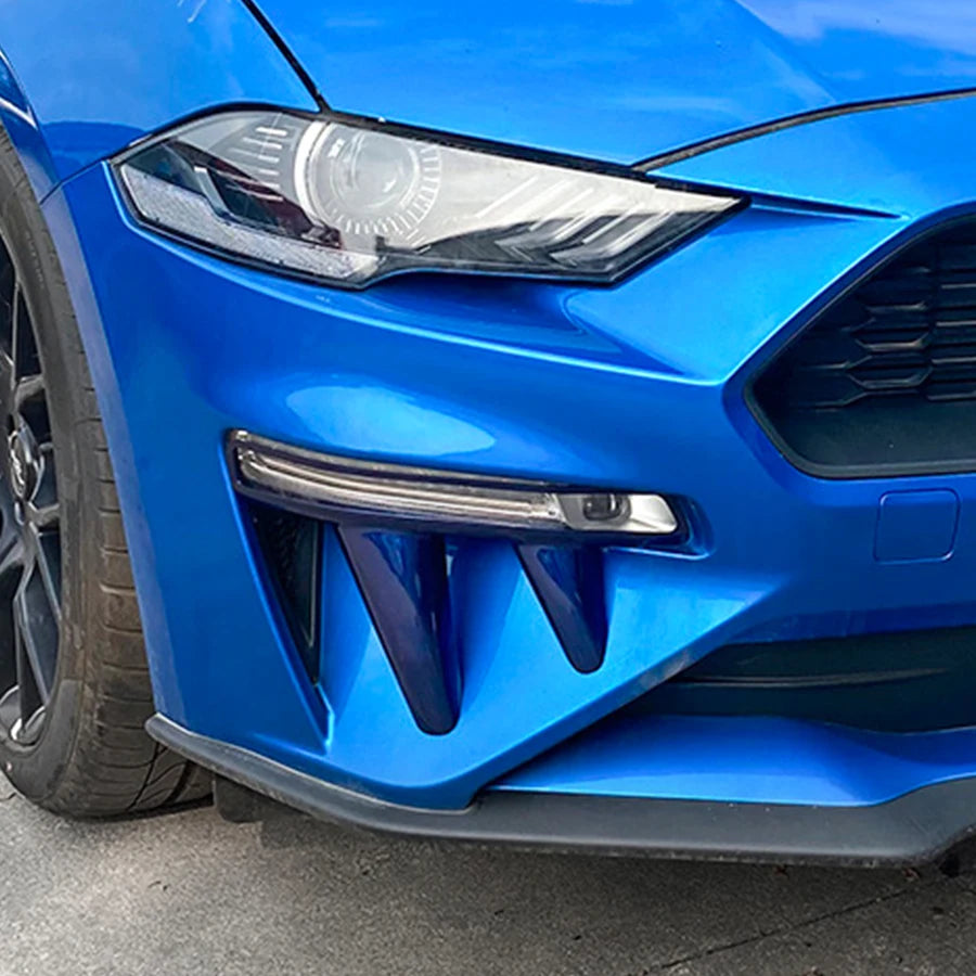 Front Bumper Winglets for Ford Mustang 2018-2023 Fog Lamp Decoration Canard Wing ABS Material Car Exterior Accessories Body Kit