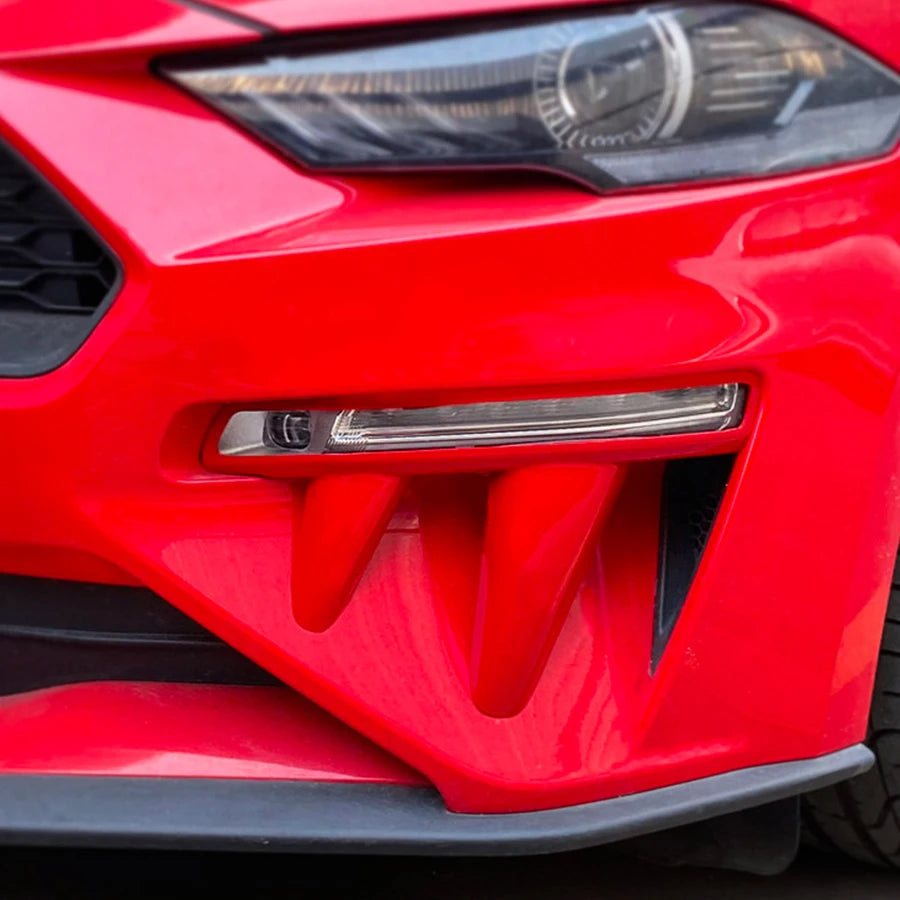 Front Bumper Winglets for Ford Mustang 2018-2023 Fog Lamp Decoration Canard Wing ABS Material Car Exterior Accessories Body Kit