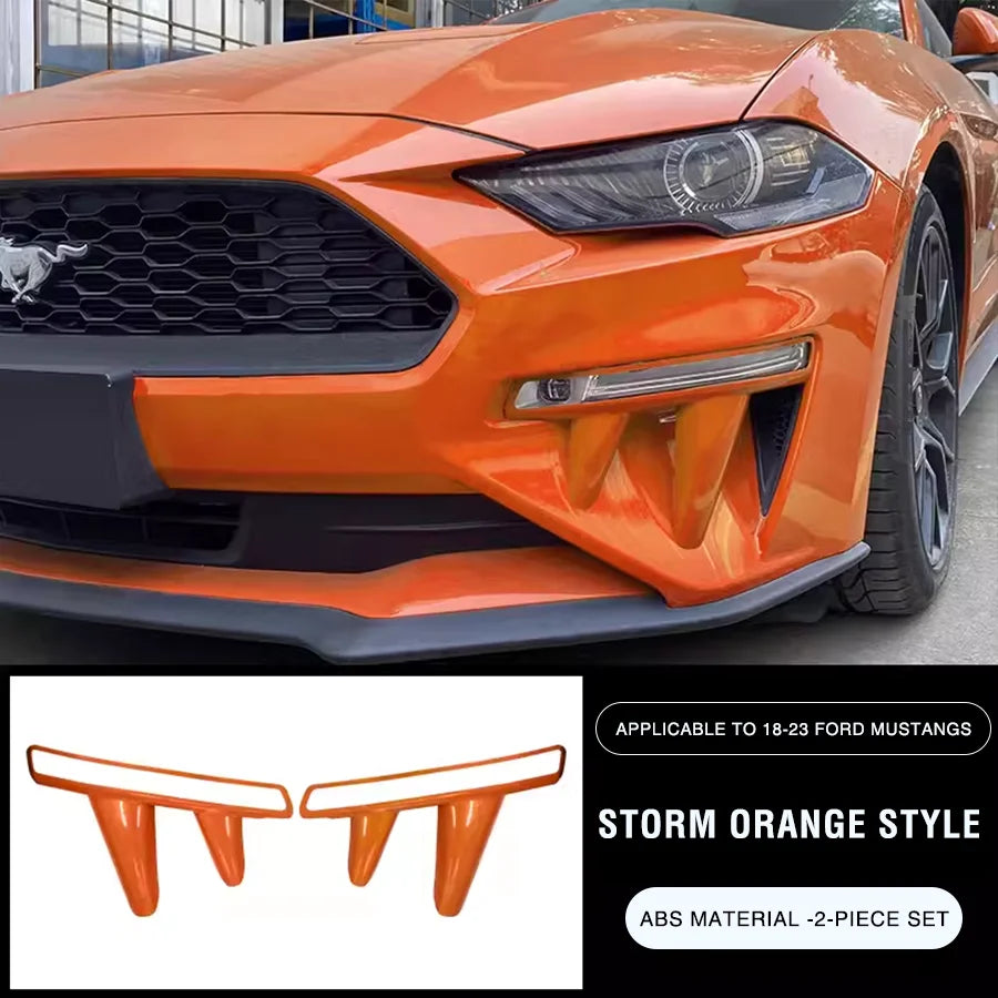 Front Bumper Winglets for Ford Mustang 2018-2023 Fog Lamp Decoration Canard Wing ABS Material Car Exterior Accessories Body Kit