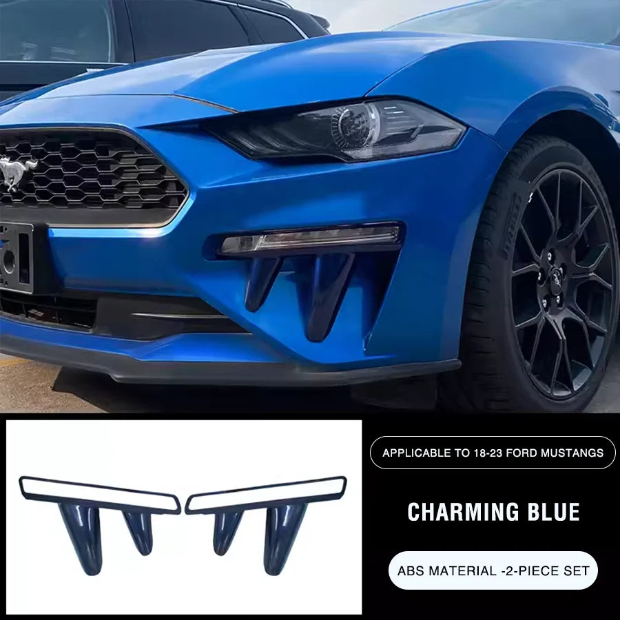 Front Bumper Winglets for Ford Mustang 2018-2023 Fog Lamp Decoration Canard Wing ABS Material Car Exterior Accessories Body Kit