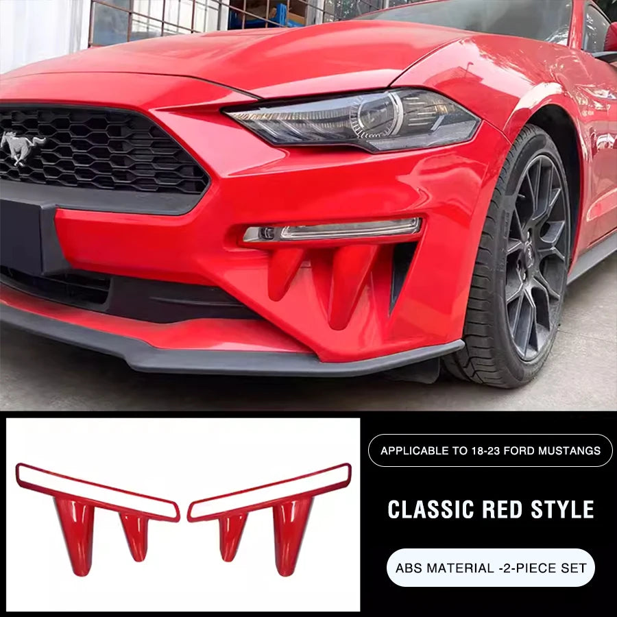 Front Bumper Winglets for Ford Mustang 2018-2023 Fog Lamp Decoration Canard Wing ABS Material Car Exterior Accessories Body Kit
