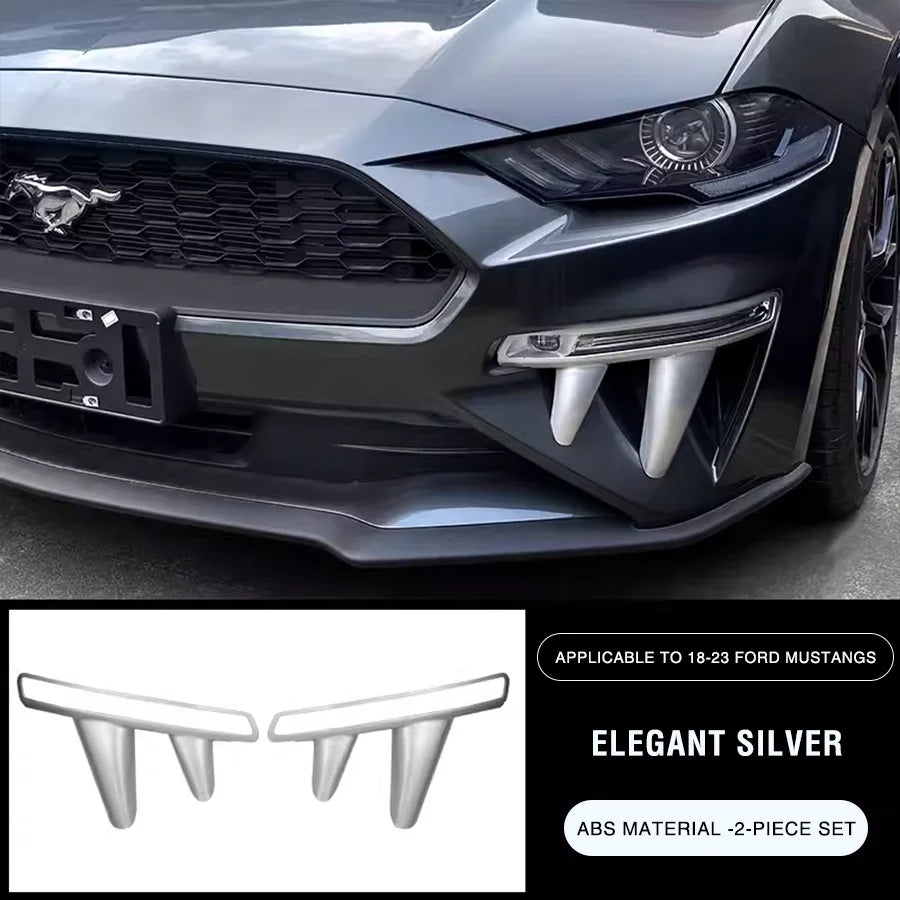 Front Bumper Winglets for Ford Mustang 2018-2023 Fog Lamp Decoration Canard Wing ABS Material Car Exterior Accessories Body Kit