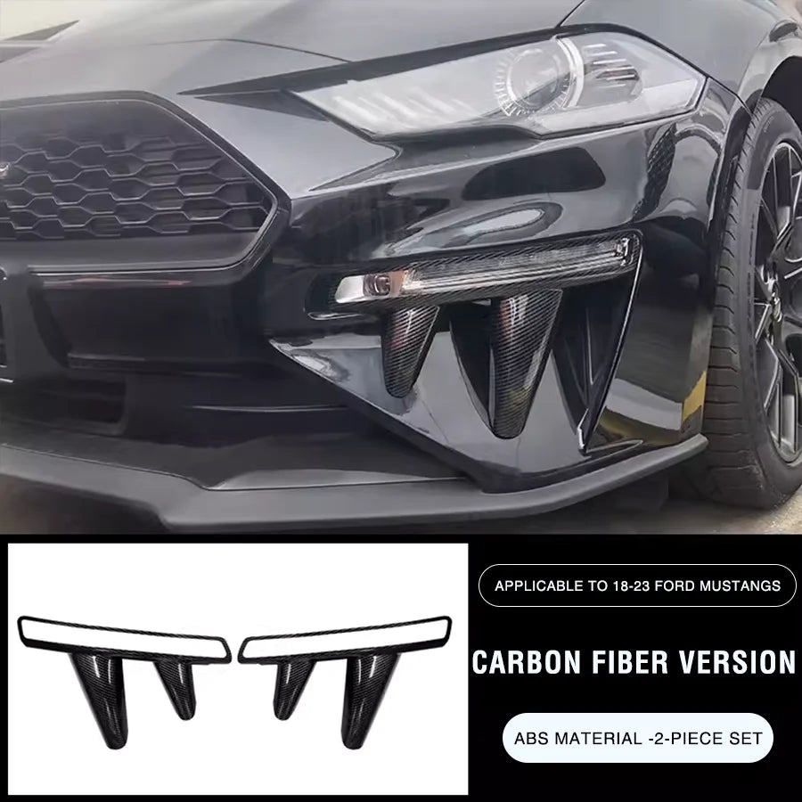Front Bumper Winglets for Ford Mustang 2018-2023 Fog Lamp Decoration Canard Wing ABS Material Car Exterior Accessories Body Kit