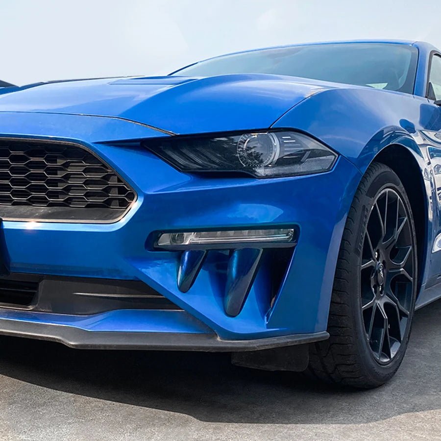 Front Bumper Winglets for Ford Mustang 2018-2023 Fog Lamp Decoration Canard Wing ABS Material Car Exterior Accessories Body Kit
