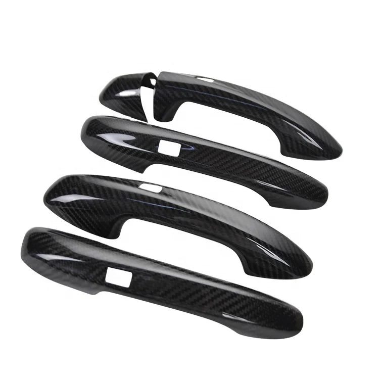 Real Dry Carbon Fiber 4Door Handle Cover Stick on With SA Holes Style for Mercedes Benz E Class W213 2016-2018