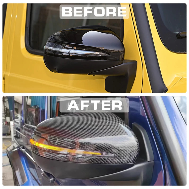 Replacement Style Dry Carbon Fiber Mirror Cover for Mercedes Benz G Class G500 W464