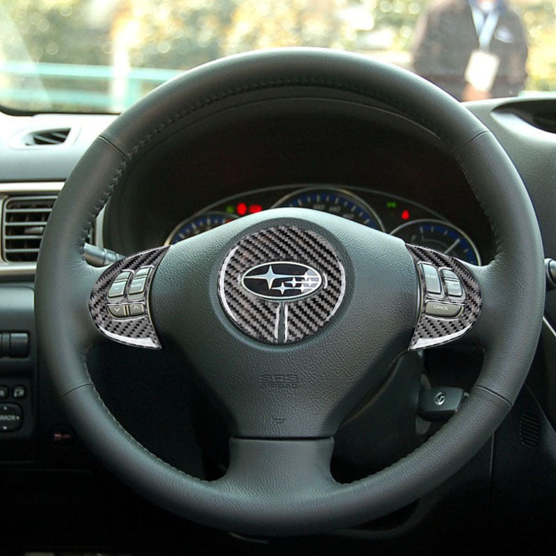 For 09-13 Subaru Forester Carbon Fiber Steering Wheel Decorative Sticker Interior Modification Accessories