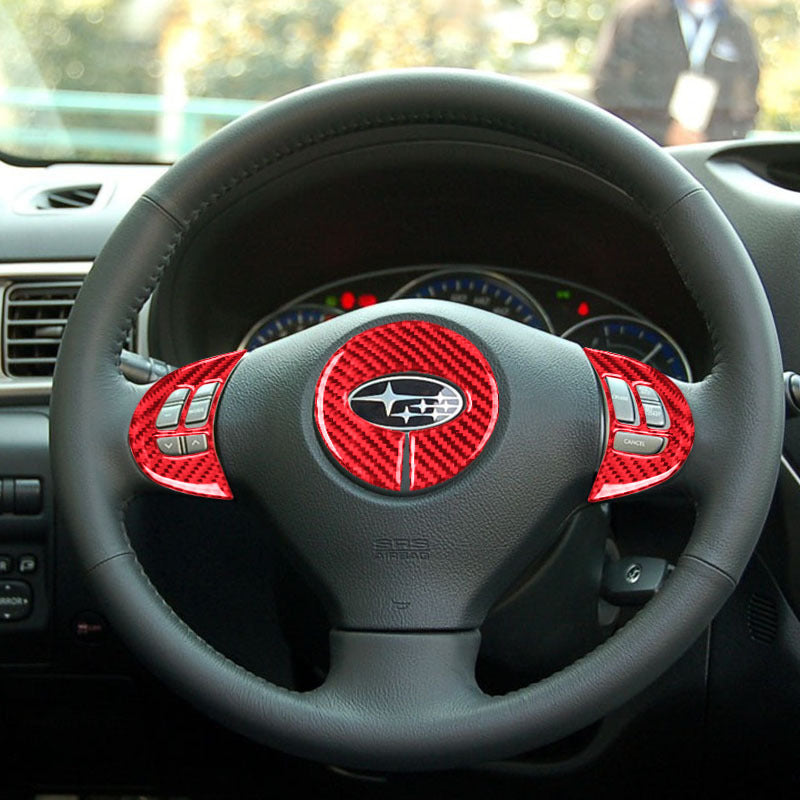 For 09-13 Subaru Forester Carbon Fiber Steering Wheel Decorative Sticker Interior Modification Accessories
