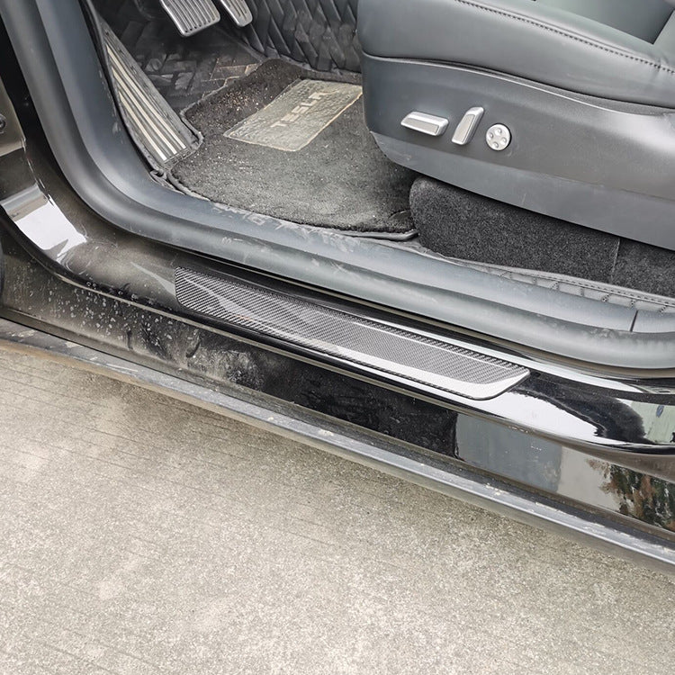For New Tesla Model Y Carbon Fiber Threshold Trim Model 3 Carbon Fiber Welcome Pedal Case