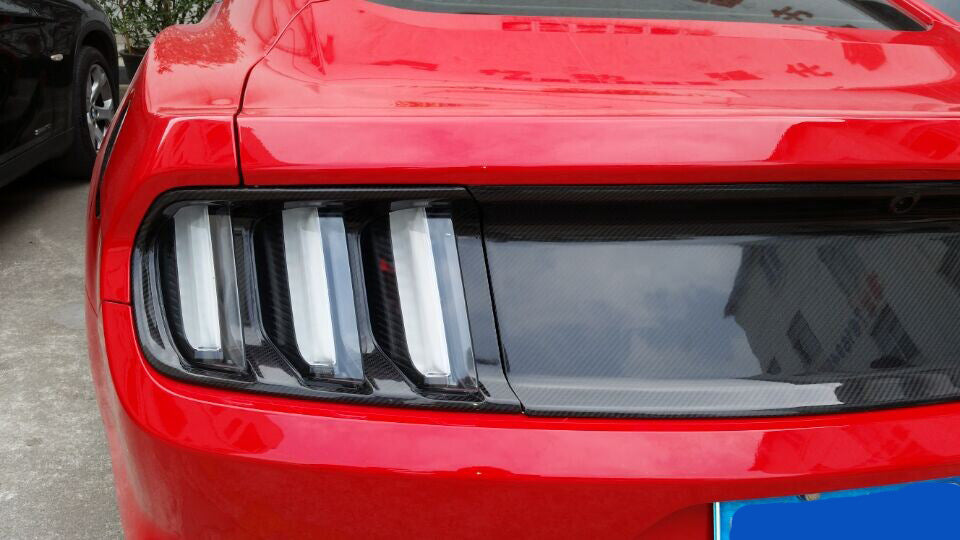 For 14-17 Ford Mustang Carbon Fiber Rear Taillight Cover Frame Shell, Taillight Decorative Cover