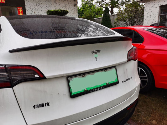 For Tesla MODEL Y dry carbon fiber rear wing modified true carbon fixed wind wing rear trunk spoiler
