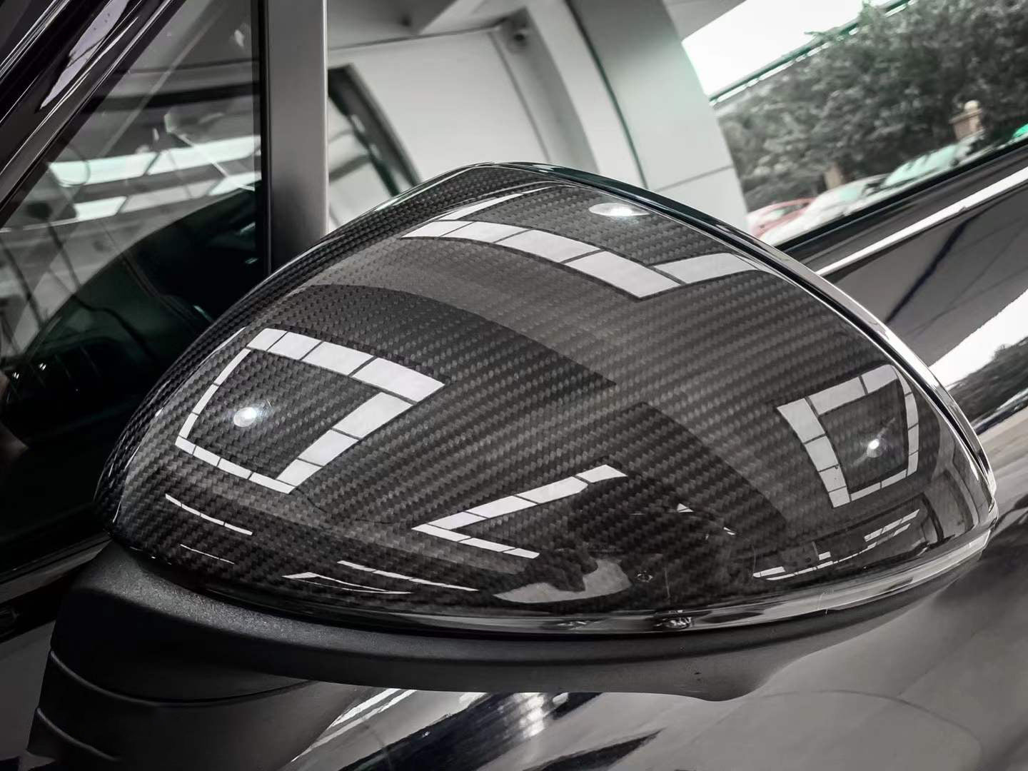 For 18-22 Porsche Cayenne Carbon Fiber Rearview Mirror Cover, Dry Carbon Reverse Mirror Cover Carbon Fiber Rearview Mirror Cover