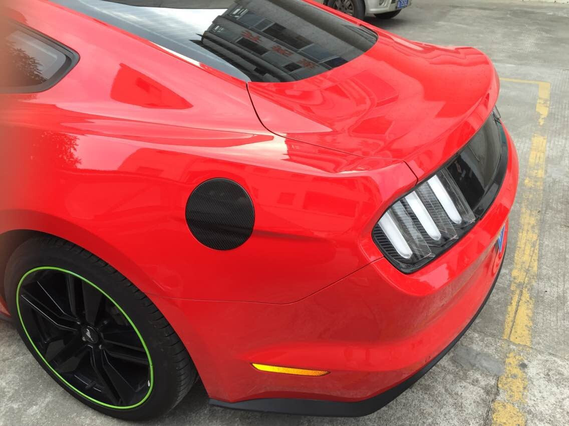 For 14-17 Ford Mustang Carbon Fiber Rear Taillight Cover Frame Shell, Taillight Decorative Cover