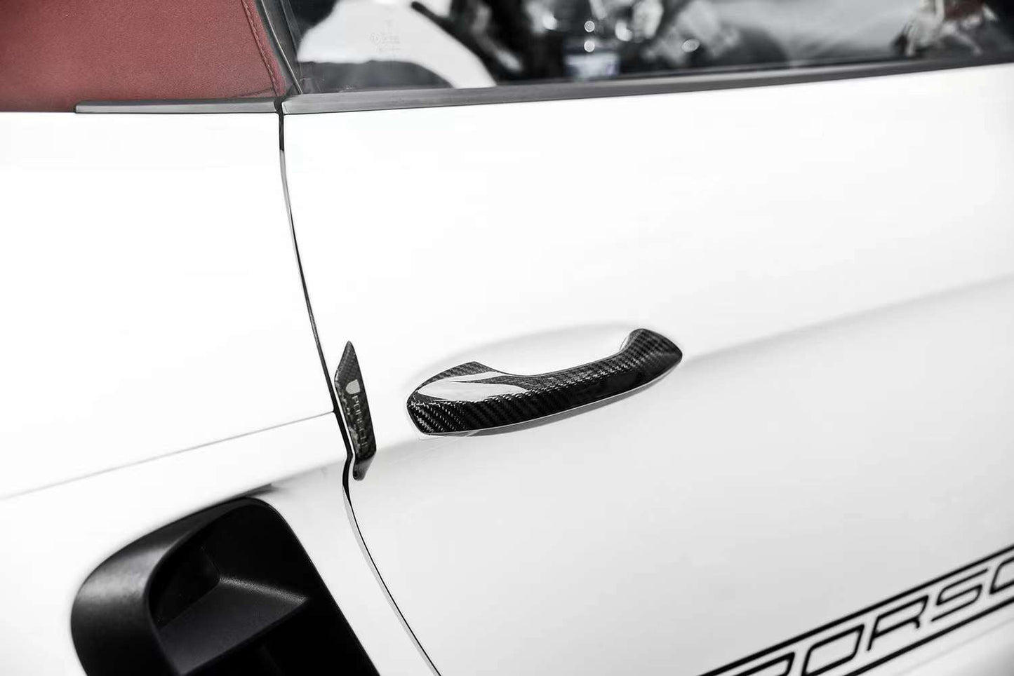 For Porsche Cayman 982 718 Boxster Carbon Fiber External Door Handle Protective Case Retrofit