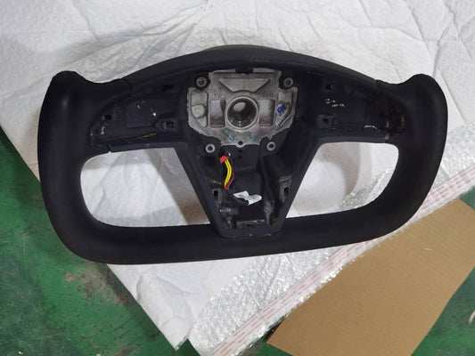 For Tesla Model 3 Carbon Fiber Marble Velvet Yoke Steering Wheel Modified Aircraft Wheel