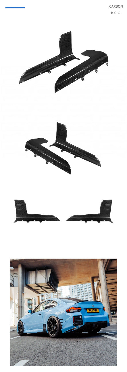 Applicable To BMW M2 Series G87 Modified Dry Carbon Fiber MP Side Skirt, Tail Front Lip and Rear Lip Cover Small Surround