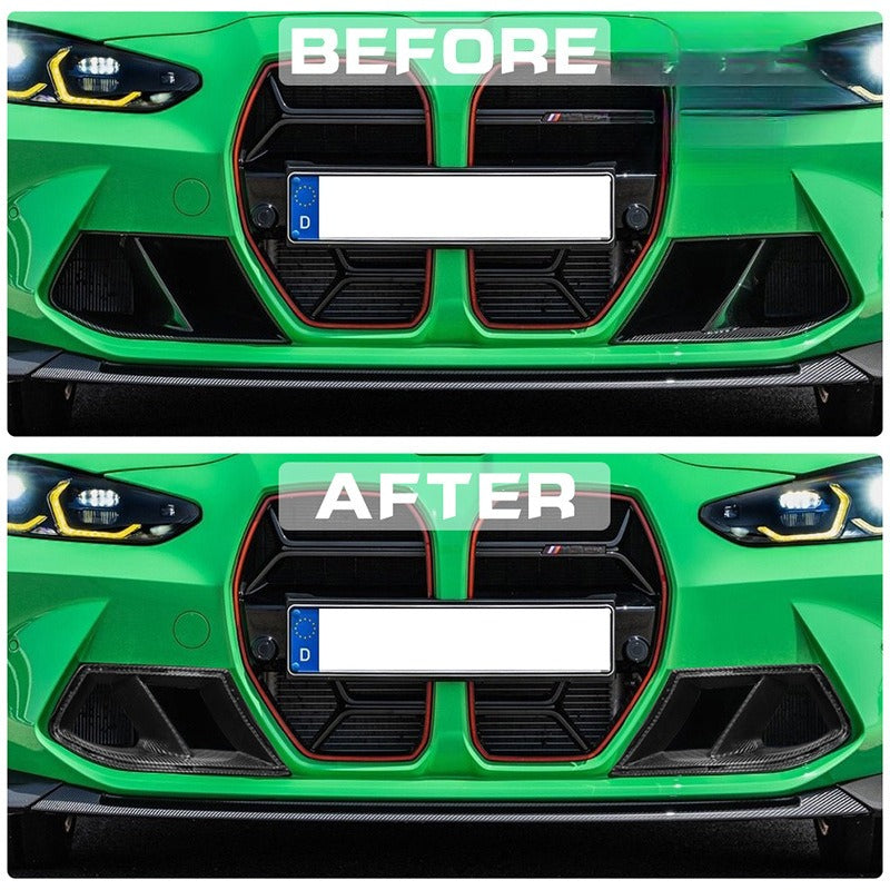 Suitable for BMW M3 G80 M4 G82 dry carbon fiber front bar trend carbon fiber front fog lamp air dissipation trend