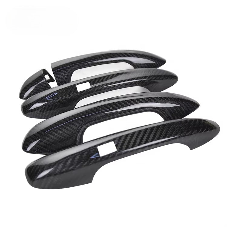 Real Dry Carbon Fiber 4Door Handle Cover Stick on With SA Holes Style for Mercedes Benz E Class W213 2016-2018
